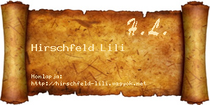 Hirschfeld Lili névjegykártya